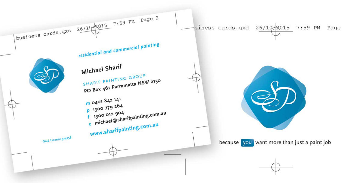 Identity Design Business Card for Painter in Sydney